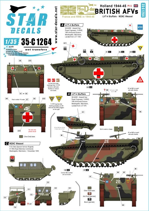 Star Decals 35-C1264 British AFVs in Holland 1944-45 # 2 1/35