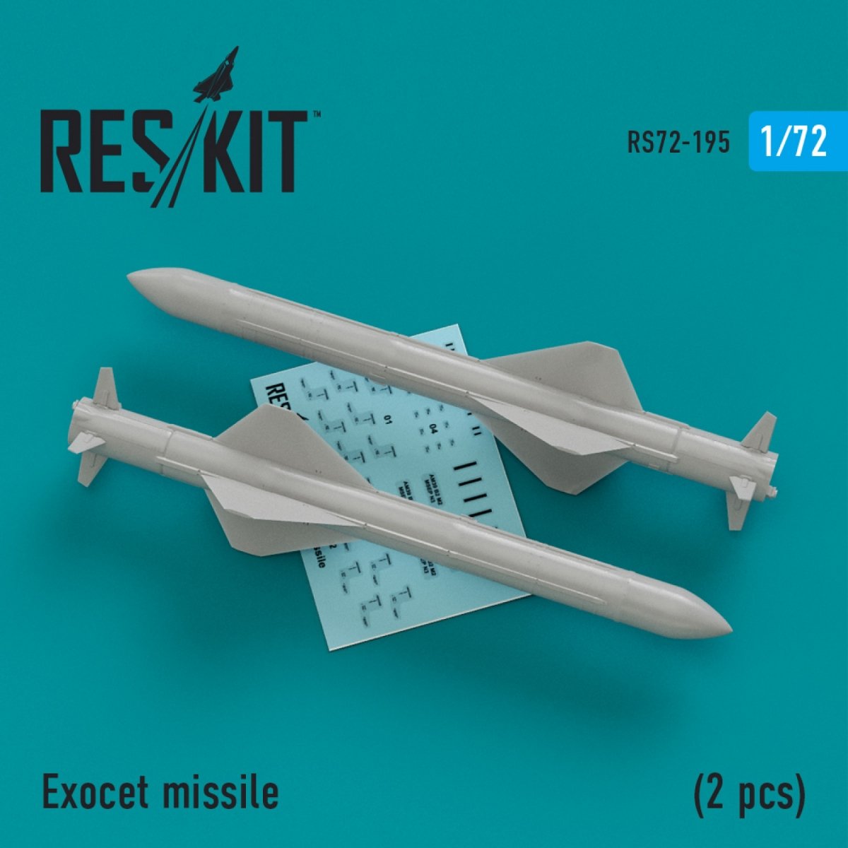 RESKIT RS72-0195 EXOCET MISSILES (2 PCS) 1/72
