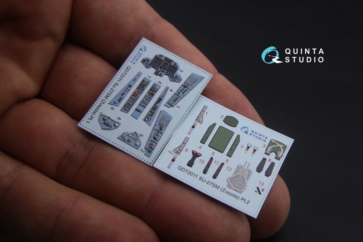 Quinta Studio QD72011 Su-27SM 3D-Printed &amp;amp; coloured Interior on decal paper (for Zvezda kit) 1/72 – immagine 2