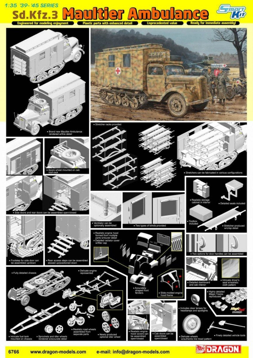 Dragon 6766 Sd.Kfz.3 Maultier Ambulance 1/35 – Bild 2