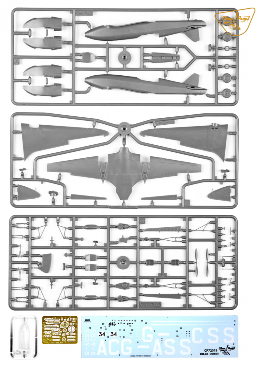Clear Prop! CP72019 DH.88 COMET ADVANCED KIT 1/72 – Bild 7