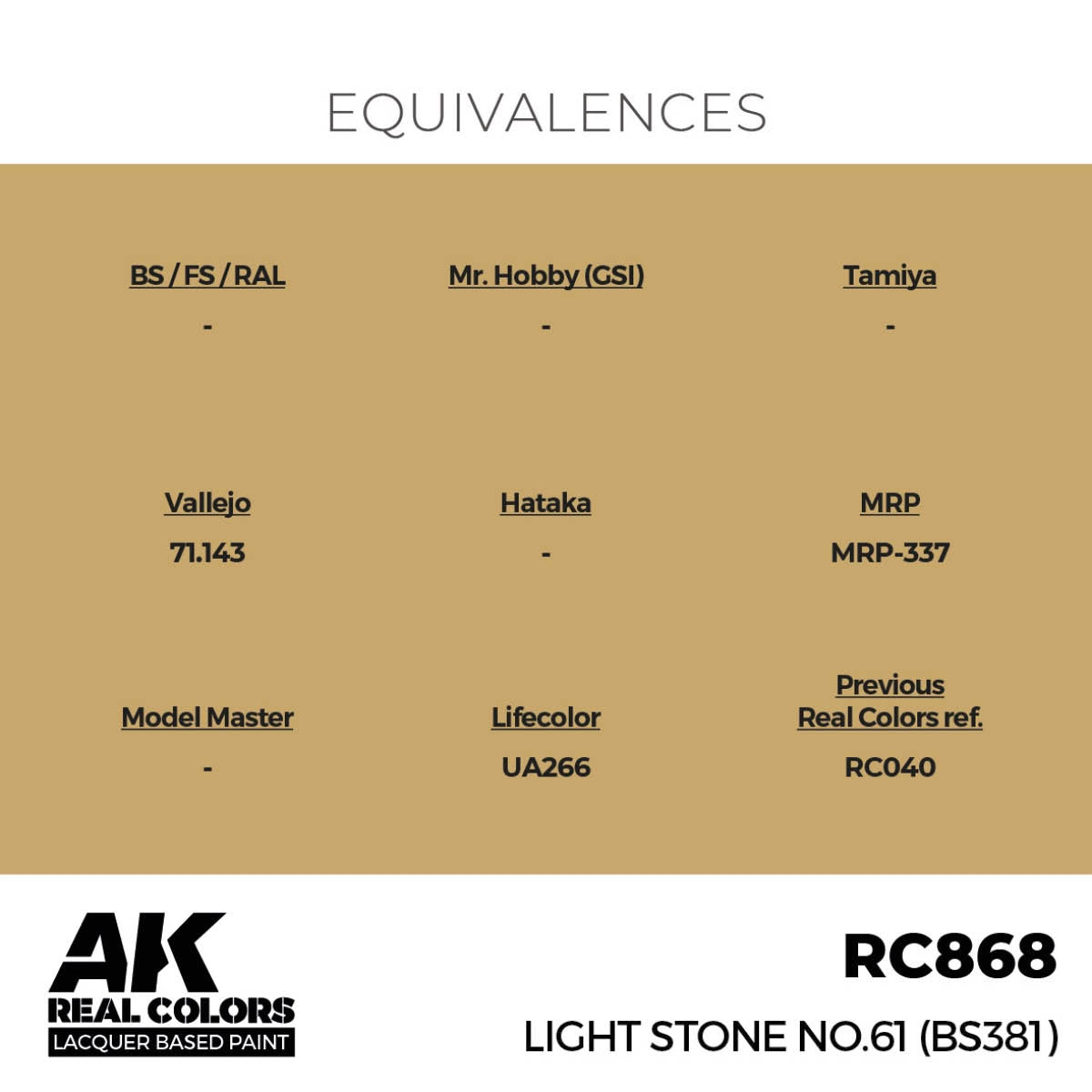 AK Interactive RC868 Light Stone n° 61 (BS381) 17 ml – image 3