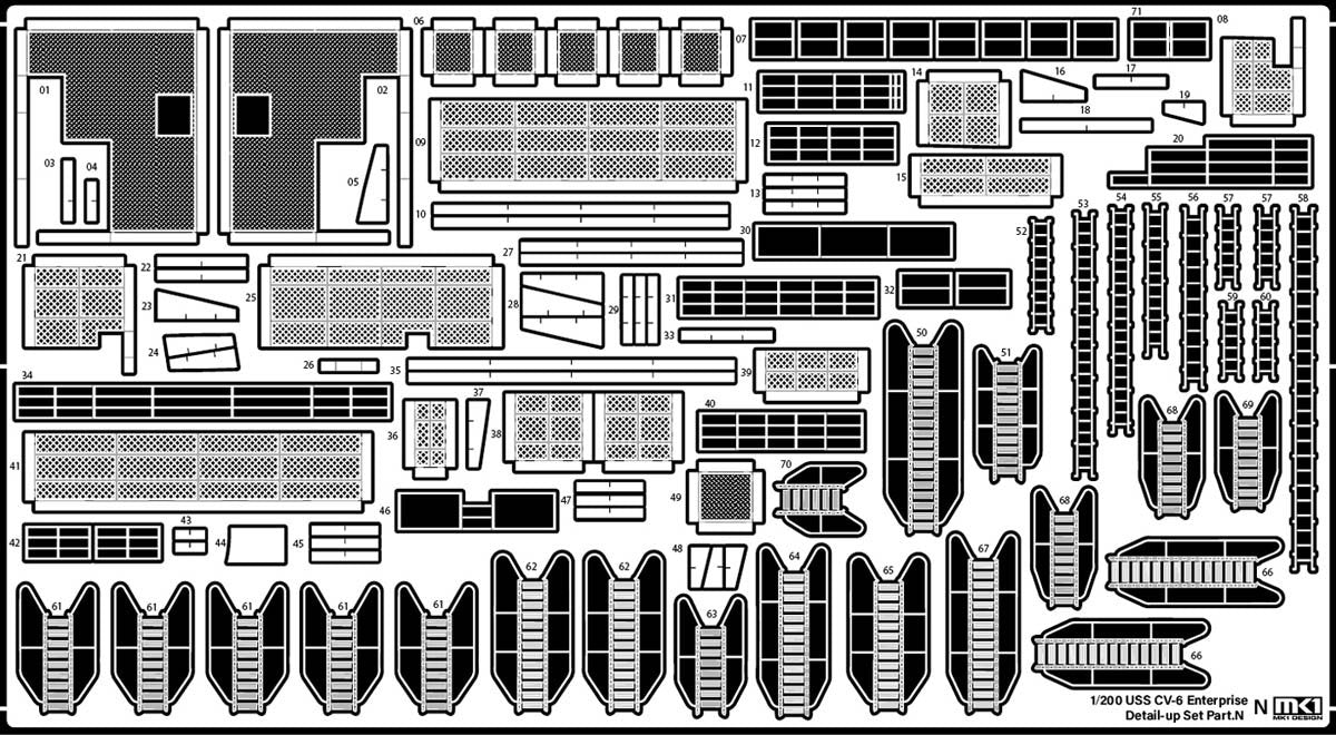 MK1 Design MD-20021 US Navy Aircraft Carrier CV-6 Enterprise Detail Up Parts Dx for Trumpeter 1/200 – imagen 51