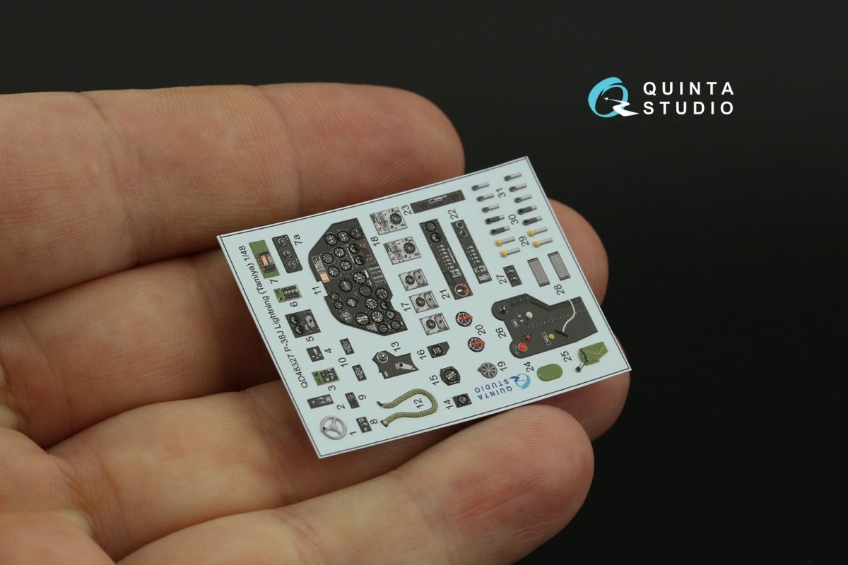 Quinta Studio QD48327 P-38J 3D-Printed &amp;amp; coloured Interior on decal paper (Tamiya) 1/48 – imagen 5
