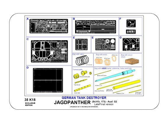 Aber 35K18 Sd,Kfz. 173 Jagdpanther - late/final version 1/35 – imagen 14