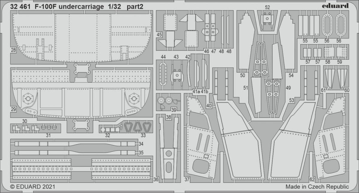 Eduard 32461 F-100F F-100F undercarriage for Trumpeter 1/32 – Bild 2