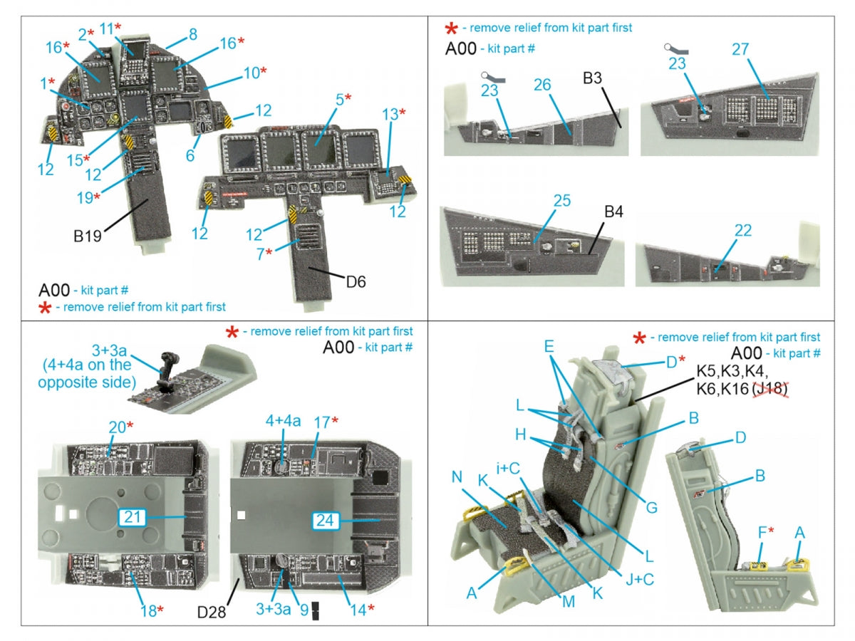 Quinta Studio QD48433 F-15I 3D-Printed coloured Interior on decal paper (Academy) 1/48 – immagine 2