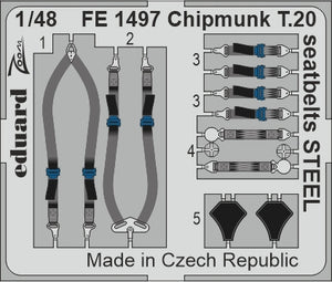 Eduard FE1497 Chipmunk T.20 Seatbelts STEEL AIRFIX 1/48
