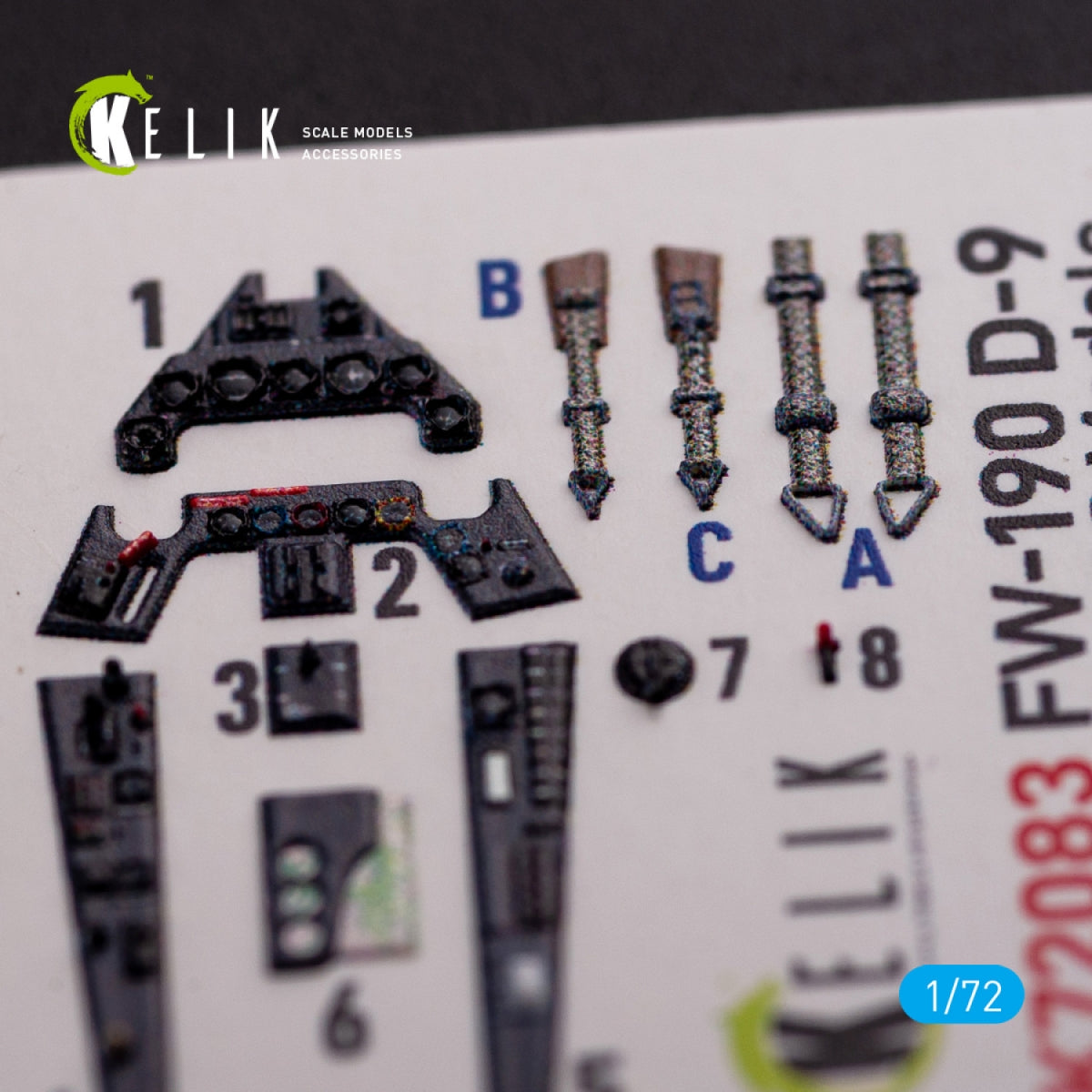 KELIK K72083 Fw 190 D-9 interior 3D decals for IBG Models kit 1/72 – immagine 2
