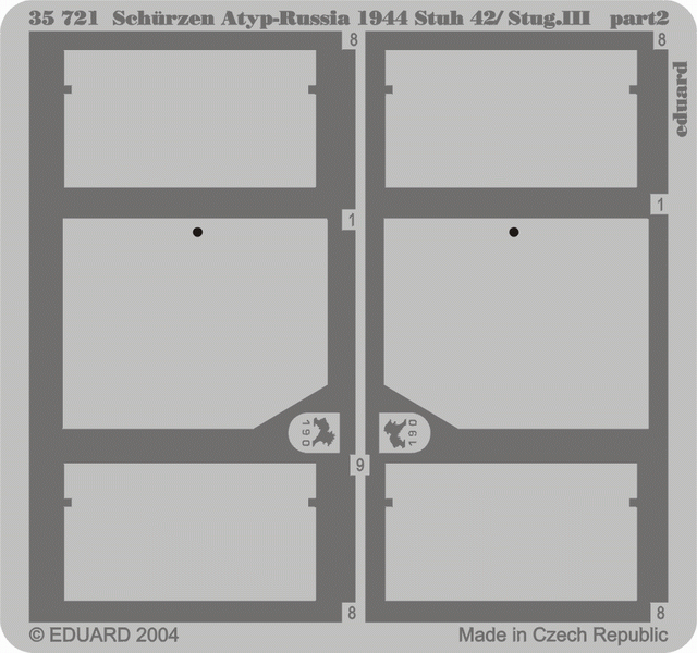 Eduard 35721 Schürzen Atyp-Russia 1944 Stuh 42/ StuG. III 1/35 Dragon – immagine 2
