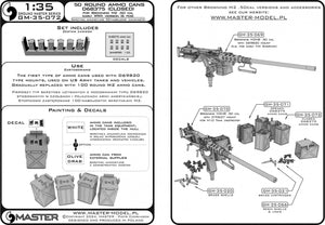 Master GM-35-072 Skrzynki amunicyjne D68375 (50 nabojów) do karabinu Browning M2 .50 - używane we wczesnym okresie II w. św. (6 szt.) - ZAMKNIĘTE 1/35 – imagen 5