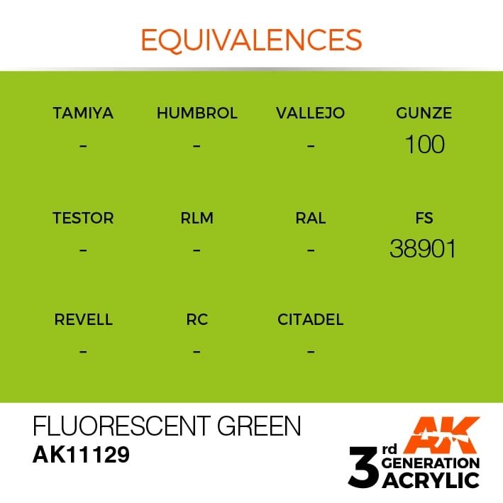 AK Interactive AK11129 FLUORESCENT GREEN – STANDARD 17ml – image 2