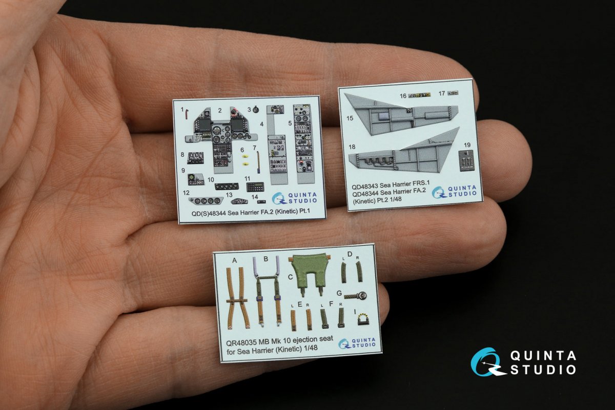 Quinta Studio QD48344 Sea Harrier FA.2 3D-Printed &amp;amp; coloured Interior on decal paper (Kinetic) 1/48 – Bild 4
