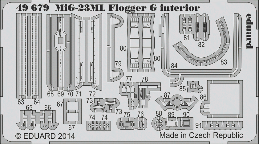 Eduard 49679 MiG-23ML Flogger G interior S. A. TRUMPETER 1/48 – imagen 2