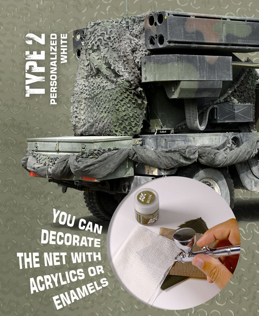 AK Interactive AK8063 CAMOUFLAGE NET PERSONALIZED WHITE TYPE 2 – immagine 2
