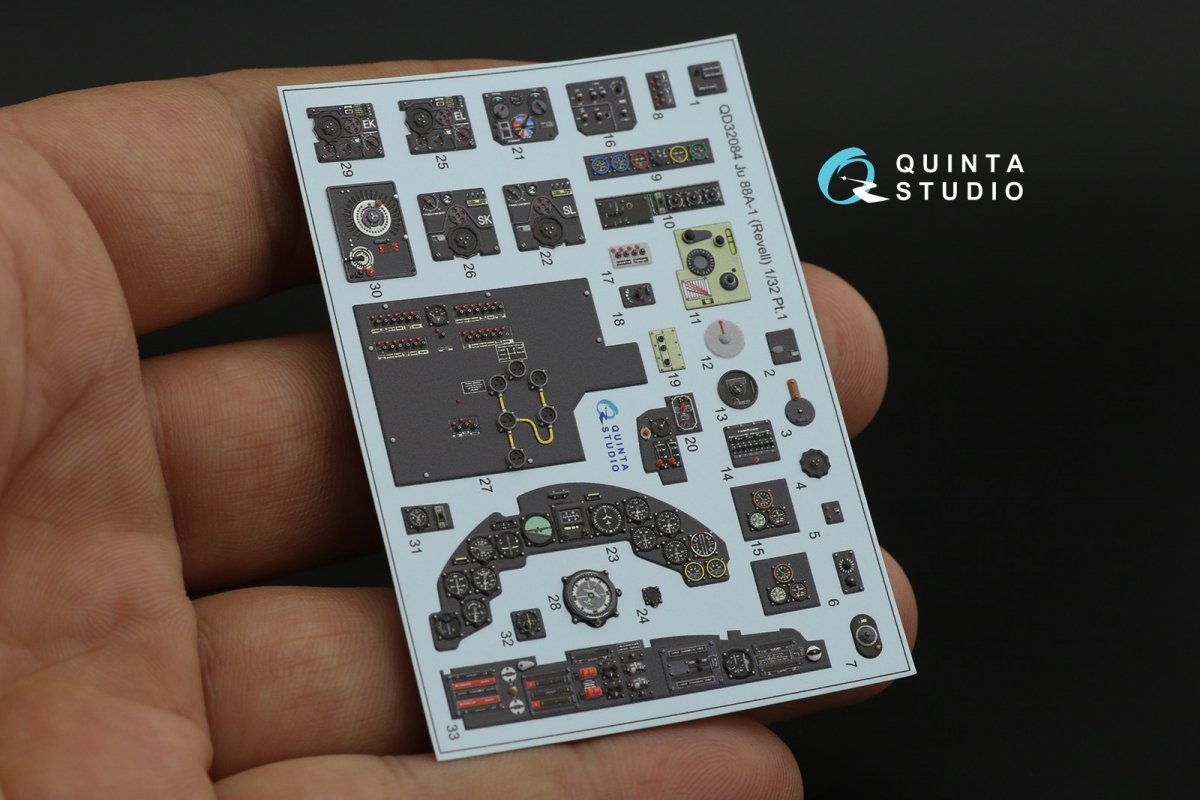 Quinta Studio QD32084 Ju 88A-1 3D-Printed &amp;amp; coloured Interior on decal paper ( Revell ) 1/32 – Bild 12