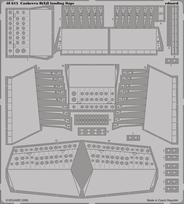 Eduard 48615 Canberra B(I)8 volets d&amp;#39;atterrissage 1/48 AIRFIX