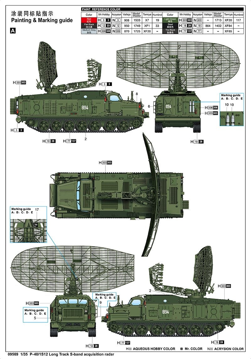 Trumpeter 09569 P-40/1S12 Long Track S-band acquisition radar 1/35 – imagen 5