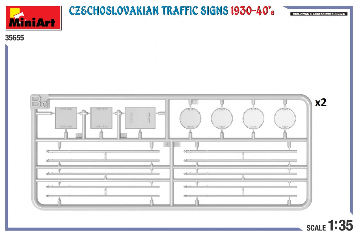 Miniart 35655 CZECHOSLOVAKIAN TRAFFIC SIGNS 1930-40’s 1/35 – zdjęcie 4