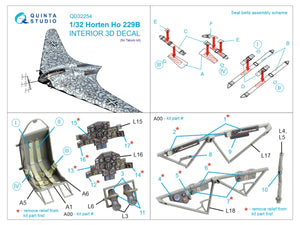 Quinta Studio QD32254 Horten Ho 229B 3D-Printed &amp;amp; coloured Interior on decal paper (Takom) 1/32 – Bild 10