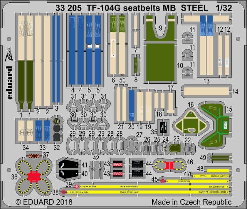 Ceintures de sécurité Eduard 33205 TF-104G MB STEEL ITALERI 1/32 – image 2