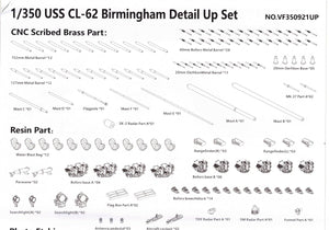 Very Fire VF350921DX U.S. Navy Light Cruiser USS Birmingham CL-62 DX ( Deluxe edition ) 1/350 – imagen 2