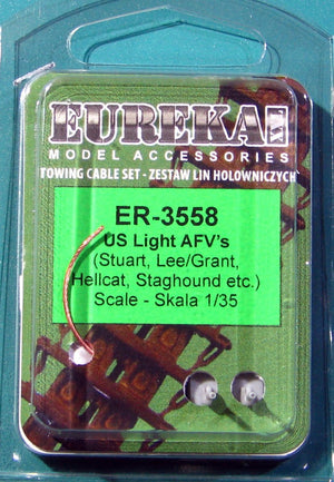Câbles de remorquage Eureka XXL ER-3558 pour véhicules blindés légers américains (Stuart, Lee/Grant, Hellcat, etc.) à l&amp;#39;échelle 1/35