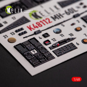 KELIK K48112 MH-60L Black Hawk - interior 3D decals for ICM kit 1/48 – imagen 8