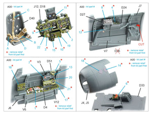 Quinta Studio QD48610 A6M5 Zero (Nakajima Production) 3D-Printed &amp;amp; coloured Interior on decal paper (Eduard) 1/48 – immagine 2
