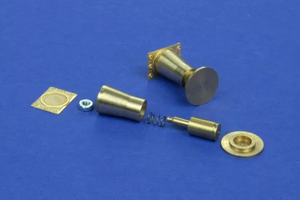 RB Model 35A09 Railroad flat buffer turned and photo etch brass kit set contains two buffers 1/35 – Bild 2