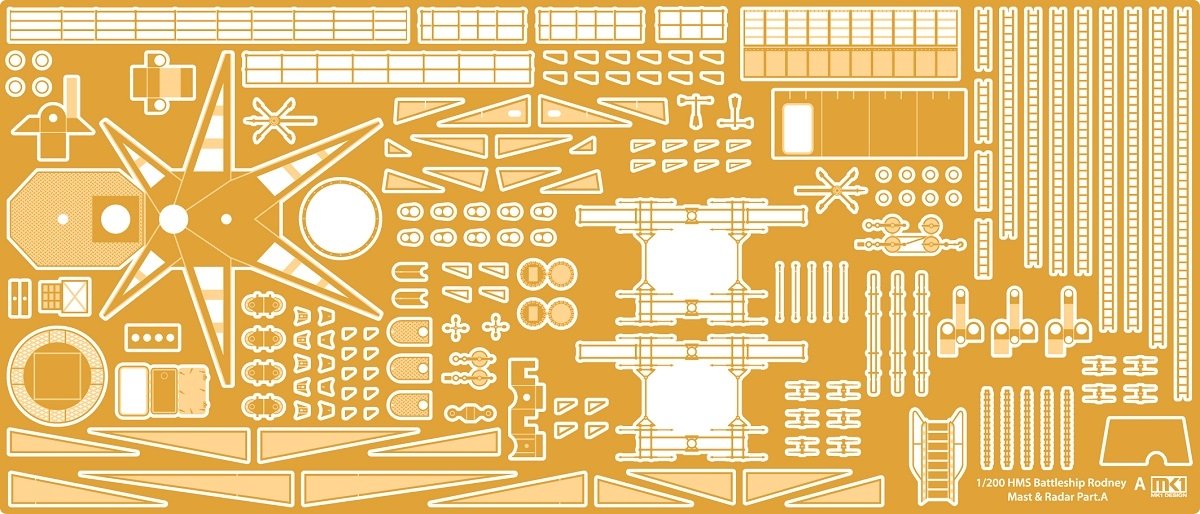 MK1 Design MS-20014 HMS RODNEY MAST&amp;amp;RADAR SET 1/200 – image 5