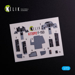 KELIK K72092 F-15D - interior 3D decals for FineMolds kit 1/72 – Bild 3