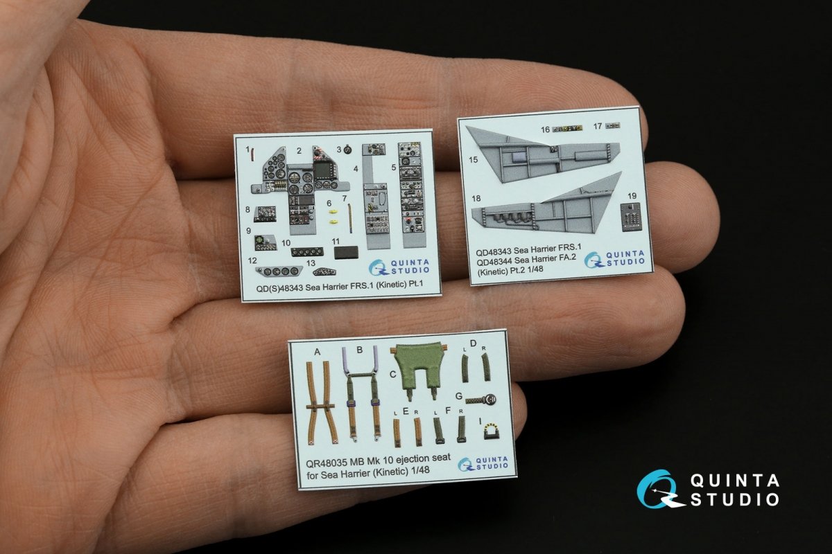 Intérieur imprimé en 3D et coloré sur papier décalcomanie (Kinetic) Quinta Studio QD48343 Sea Harrier FRS.1 1/48 – image 2