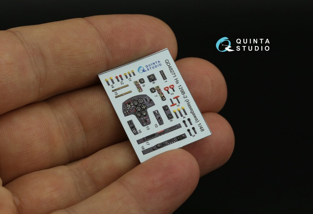 Quinta Studio QD48271 Hs 129B-2 3D-Printed &amp;amp; coloured Interior on decal paper (Hasegawa) 1/48 – imagen 8