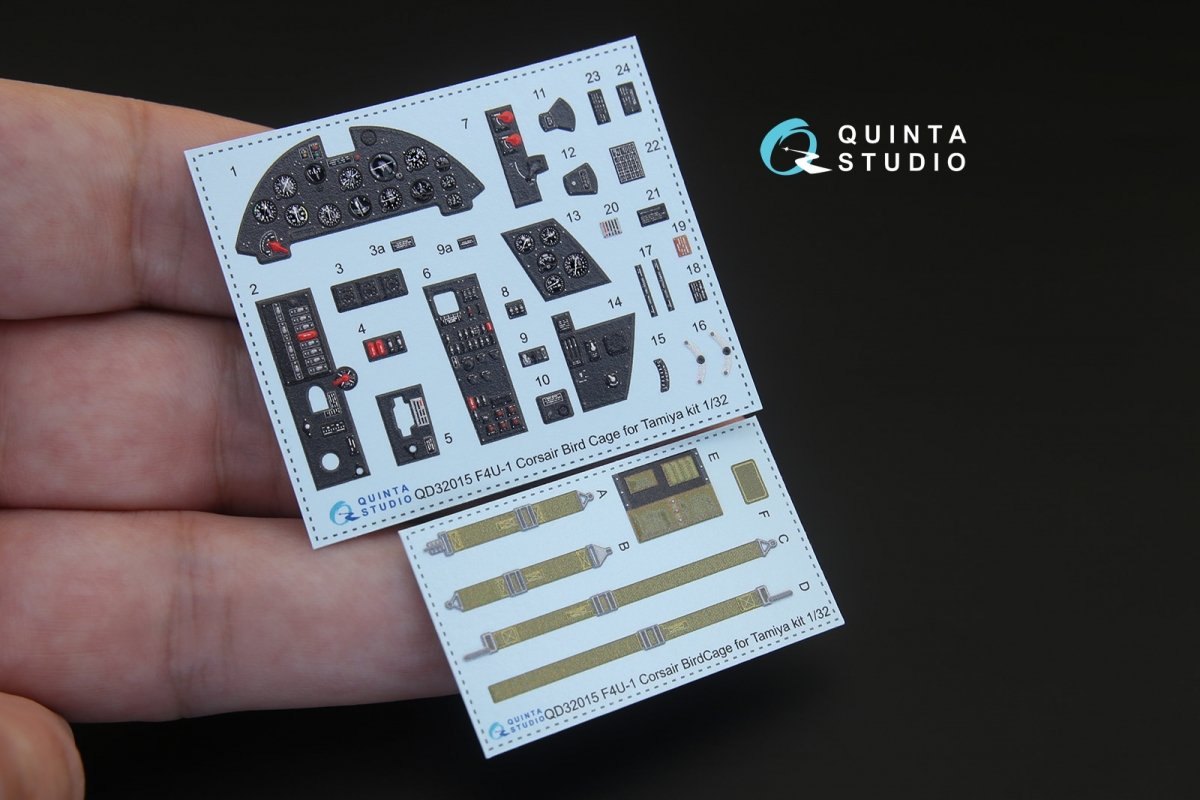 Quinta Studio QD32015 F4U-1 Corsair (Bird cage) 3D-Printed &amp;amp; coloured Interior on decal paper (for Tamiya kit) 1/32 – imagen 2