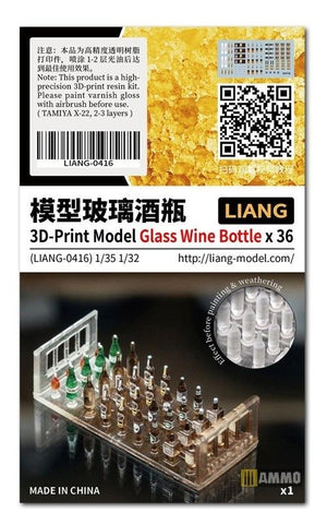 Liang 0416 3D-Print Model Glass Wine Bottle x 36 1/32 1/35 – imagen 3