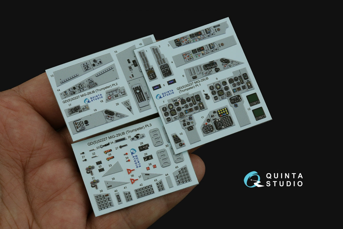 Quinta Studio QDS-32227 MiG-29UB 3D-Printed &amp;amp; coloured Interior (Trumpeter) (Small version) 1/32 – immagine 3