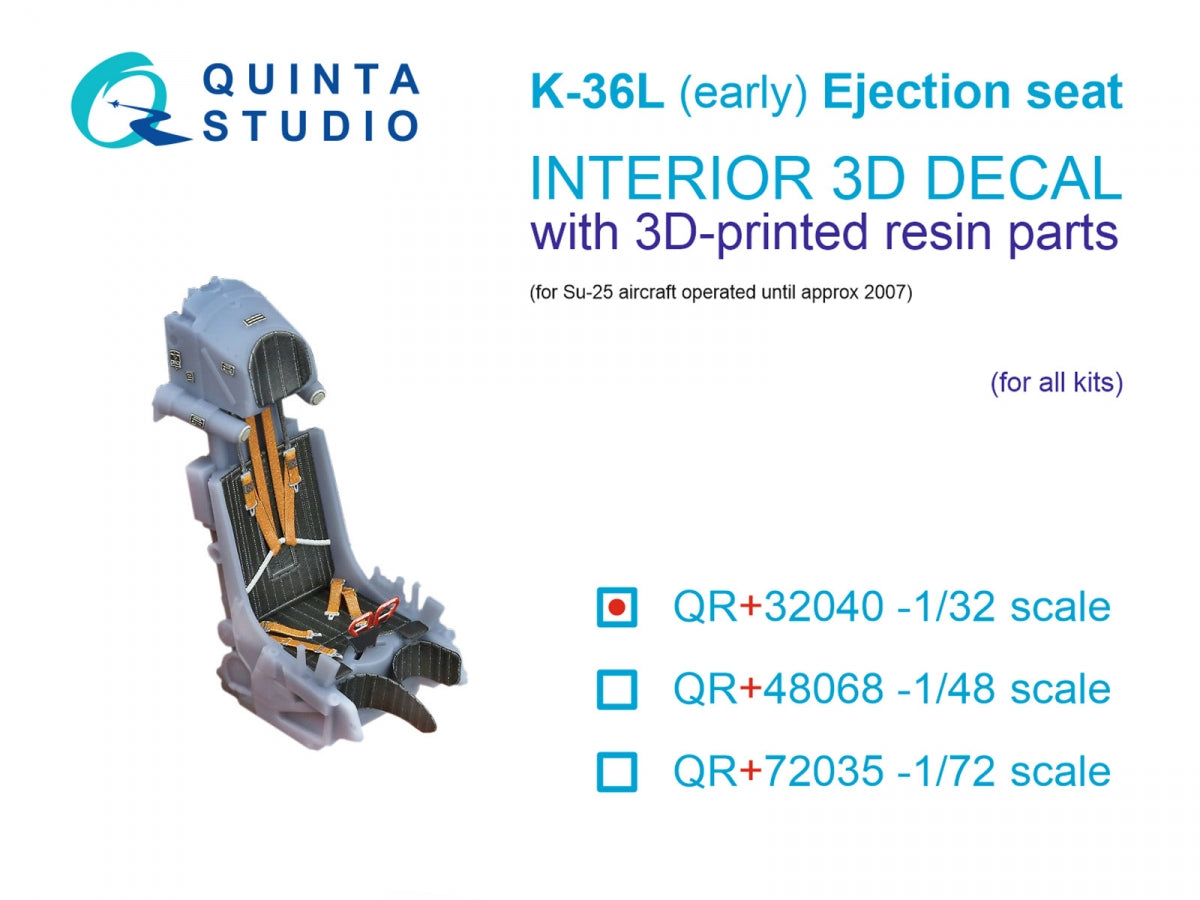 Quinta Studio QR+32040 K-36L (early) ejection seat (for Su-25 aircraft until 2007) (All kits) 1/32