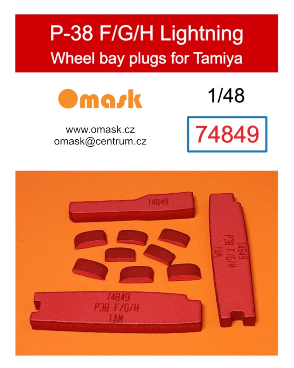 Omask 74849 P-38 F/G/H Lightning wheel bay plugs (for Tamiya 62110, 25199) 1/48