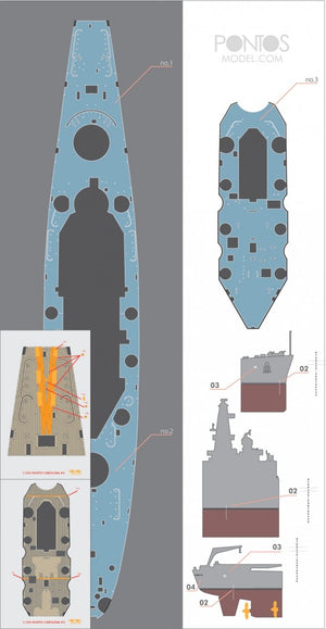 Pontos 35024WD1 USS BB-55 North Carolina Wooden Deck set 1/350 – immagine 4
