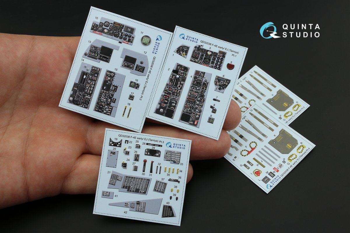 Quinta Studio QD32038 F-4E early/F-4EJ 3D-Printed &amp;amp; coloured Interior on decal paper (for Tamiya kit) 1/32 – imagen 2