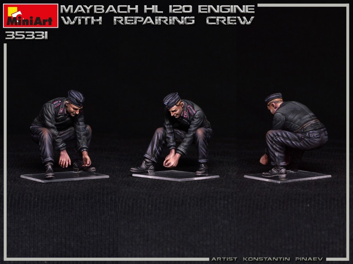 Miniart 35331 Moteur Maybach HL 120 pour chars Panzer III/IV avec équipe de réparation 1/35 – image 8