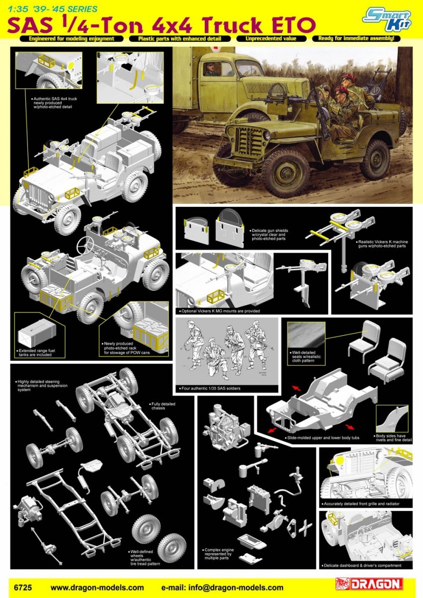 Dragon 6725 SAS Raider 1/4 Ton 4x4 Truck 1/35 – imagen 2
