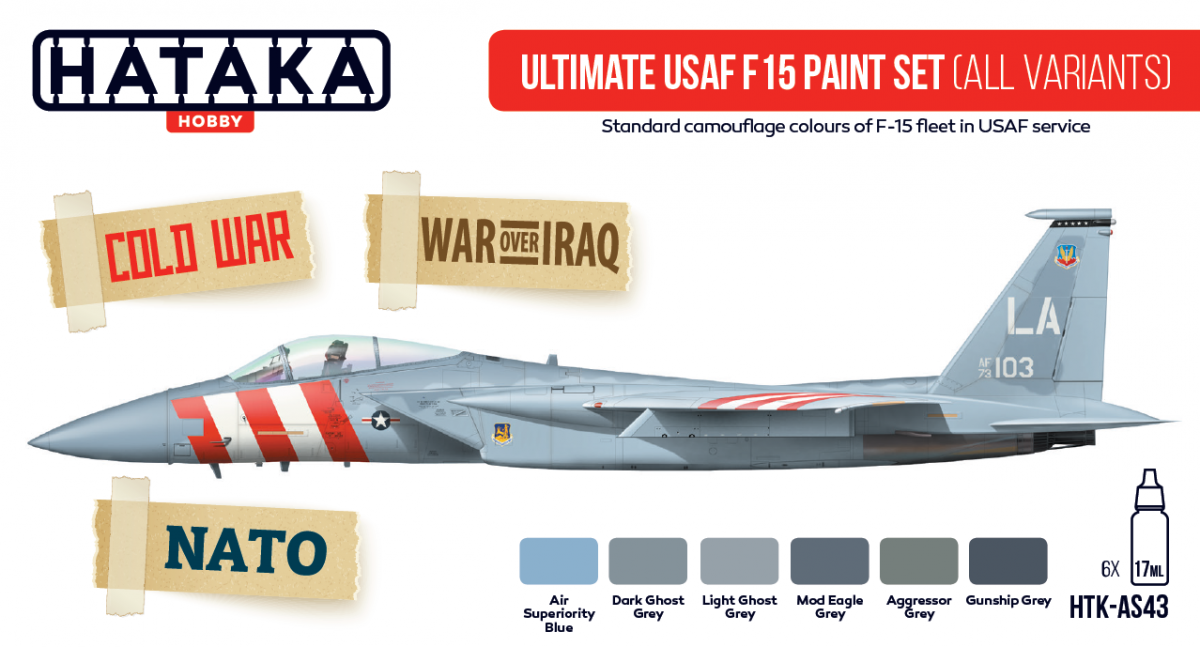 Hataka HTK-AS43 Ultimate USAF F-15 paint set (all variants) (6x17ml)