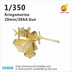 Canon antiaérien Very Fire DKM08 Kriegsmarine 20 mm/30 (16 exemplaires) 1/350