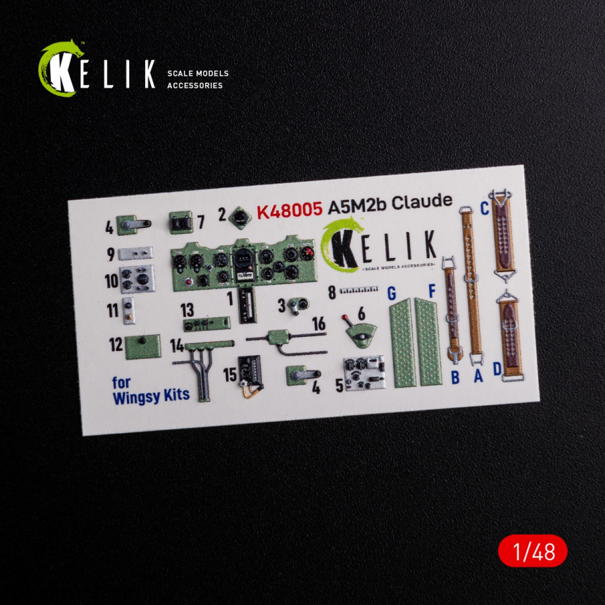 KELIK K48005 A5M2B Claude interior 3D decals for WingsyKits kit 1/48 – imagen 2