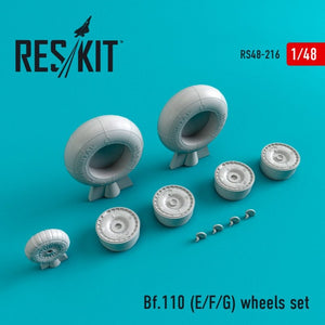 RESKIT RS48-0216 Jeu de roues Bf.110 (E/F/G) 1/48