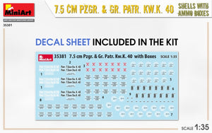 MiniArt 35381 7.5cm PzGr. &amp;amp; Gr. KwK 40 Shells w/ Ammo Boxes 1/35 – imagen 3