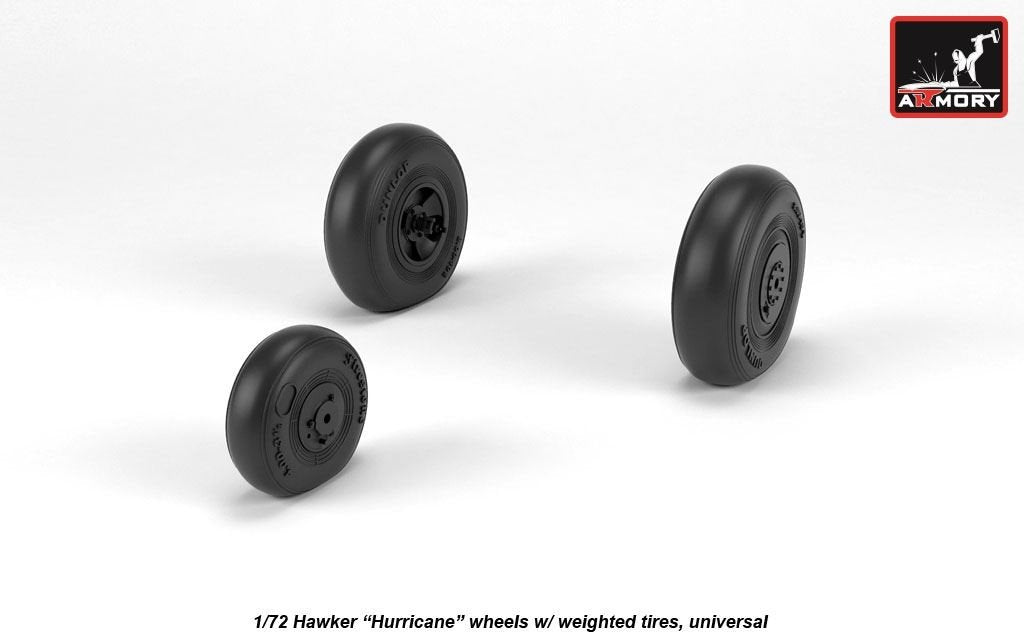 Armory Models AW72416 Hawker Hurricane wheels w/ weighted tires 1/72 – imagen 2