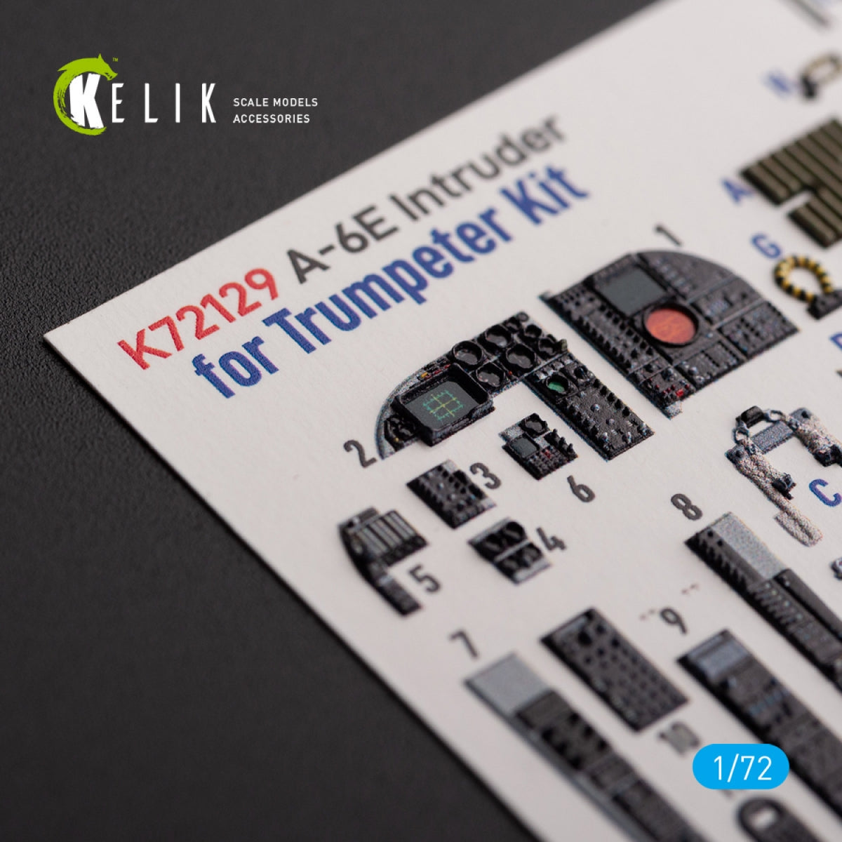 KELIK K72129 A-6E Intruder - interior 3D decals for Trumpeter kit 1/72 – imagen 4